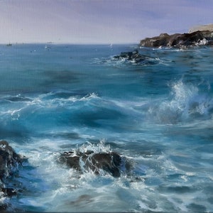Original sea oil painting, 30x40 cm ( 12x16 inch), seaside,  seascape, ocean wave , canvas, stormy sea