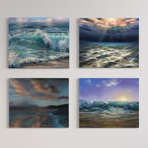 Giclée PRINT of an oil painting, fine art print, seascape, ocean waves, gift, limited edition prints, sea oil painting to buy
