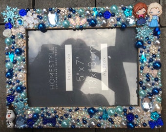 Details about   Personalised Name Frozen Print Embellished Box Frame With Crystals Birthday V3 