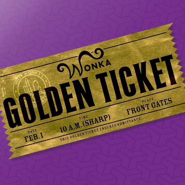 Customizable Willy Wonka's Golden Ticket Modern