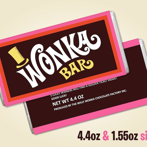 Printable Wonka Bar Wrapper Classic