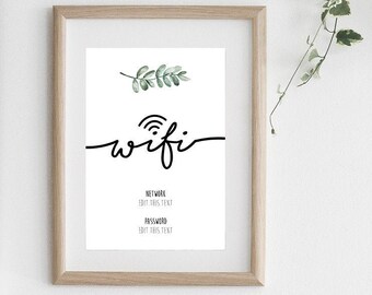 Customizable Wifi Password Sign