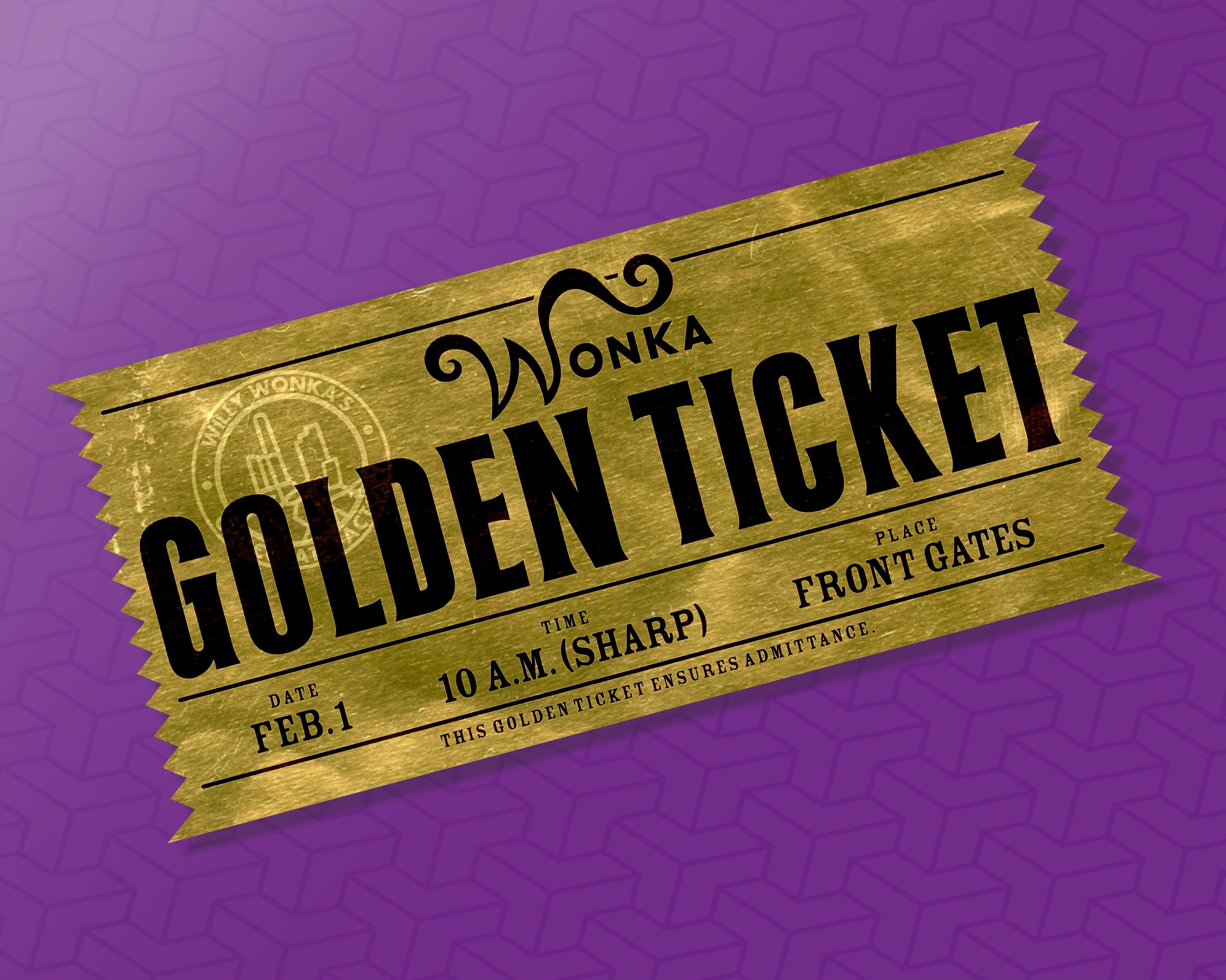 Customizable Willy Wonka s Golden Ticket Modern Etsy
