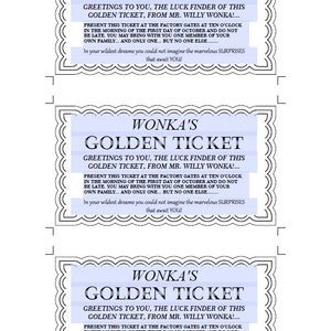 Customizable Willy Wonka's Golden Ticket Classic (Instant Download) - Etsy
