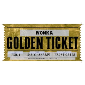 Customizable Willy Wonka's Golden Ticket Modern - Etsy