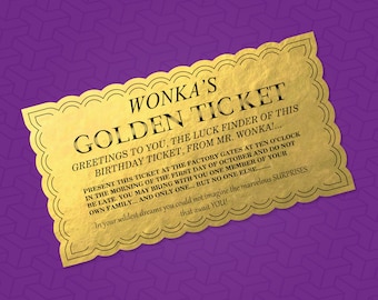 Customizable Willy Wonka's Golden Ticket Classic