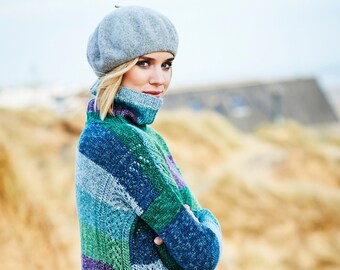 Suéteres y guantes para mujer, 9535, 3 diseños, Batik Swirl, 32 a 50 pulgadas, DK