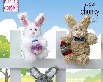 Patrón de amigurumi a crochet, conejitos de Pascua (9095)