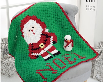 Manta navideña King Cole Corner to Corner y muñeco de nieve Amigurumi, 5117