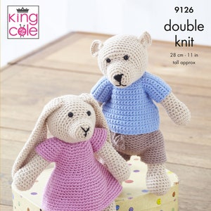 King Cole Novelty Toy Amigurumi Bear & Rabbit Crochet Pattern 9126 - Double Knit King Cole Novelty Toy Amigurumi Bear & Rabbit Crochet Pattern 9126 - Double Knit