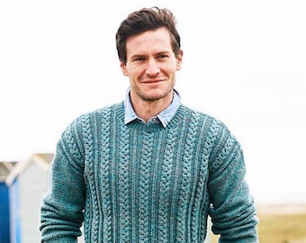 Mens Aran Sweaters Stylecraft 9875, 36 - 50 in