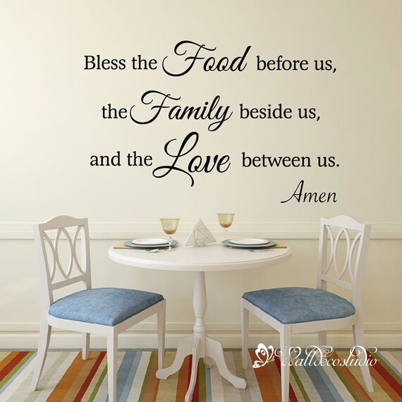 Kitchen Wall Decal Bless The Food Before Us E Dining Room Religious Decor Sticker