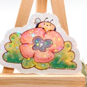 Süßer Aufkleber: Flower Bee - Bujo Blumendekor
