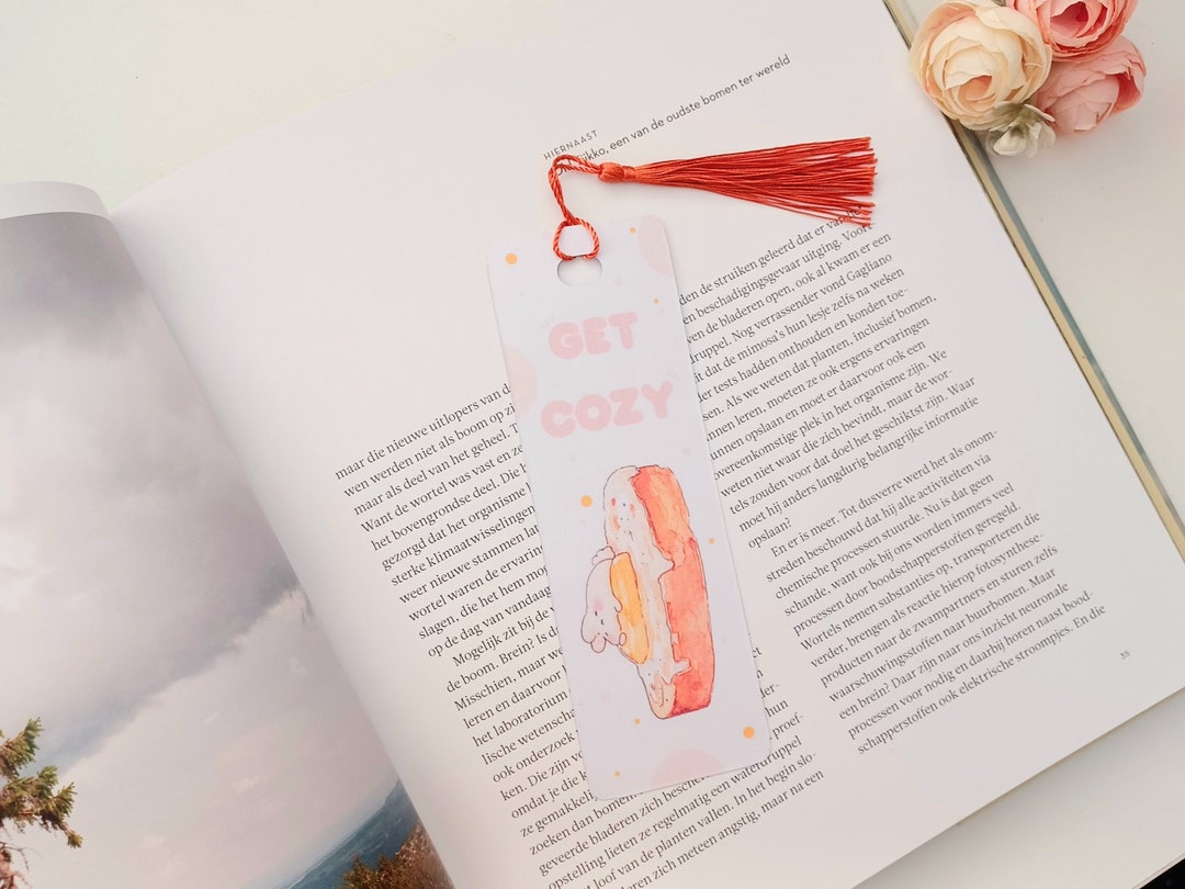 Cute Bookmark Bunny and Egg Toast Bookmark With Tassel Get Cozy With ...