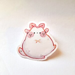 Sticker de journal fait main avec des accents scintillants, chat avec un ruban d'aquarelle, autocollant de chat mignon pour la journalisation ou le scrapbooking
