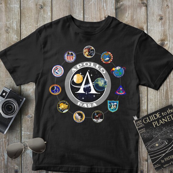 Apollo Missions Patch Badge T-Shirt Nasa Shirt Program Apollo Missions Patch Badge T-Shirt Nasa Shirt Program