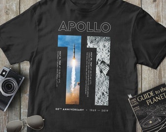 Apollo 11, 50th Anniversary 1969-2019, Moon Landing, First Lunar Landing, Perfect Astronomy Lover Gift (Unisex T Shirt & Tank Top)