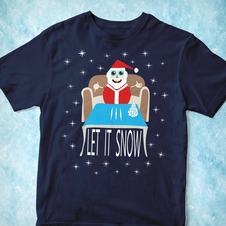Let It Snow Santa Christmas Unisex T-Shirt image 0