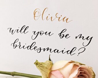 Personalised bridesmaid card, Will you be my bridesmaid? wedding party, bridesmaid proposal