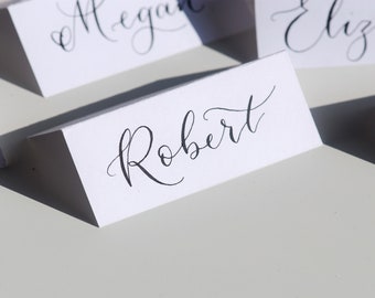 Calligraphy place cards, bespoke, handwritten in black or gold ink, perfect for wedding, event, special dinner table setting