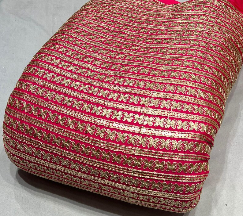 Heavy Chinon Silk With Sequence Embroidery Work And Four Side Lace Border Dupatta Type Palazzo Dress