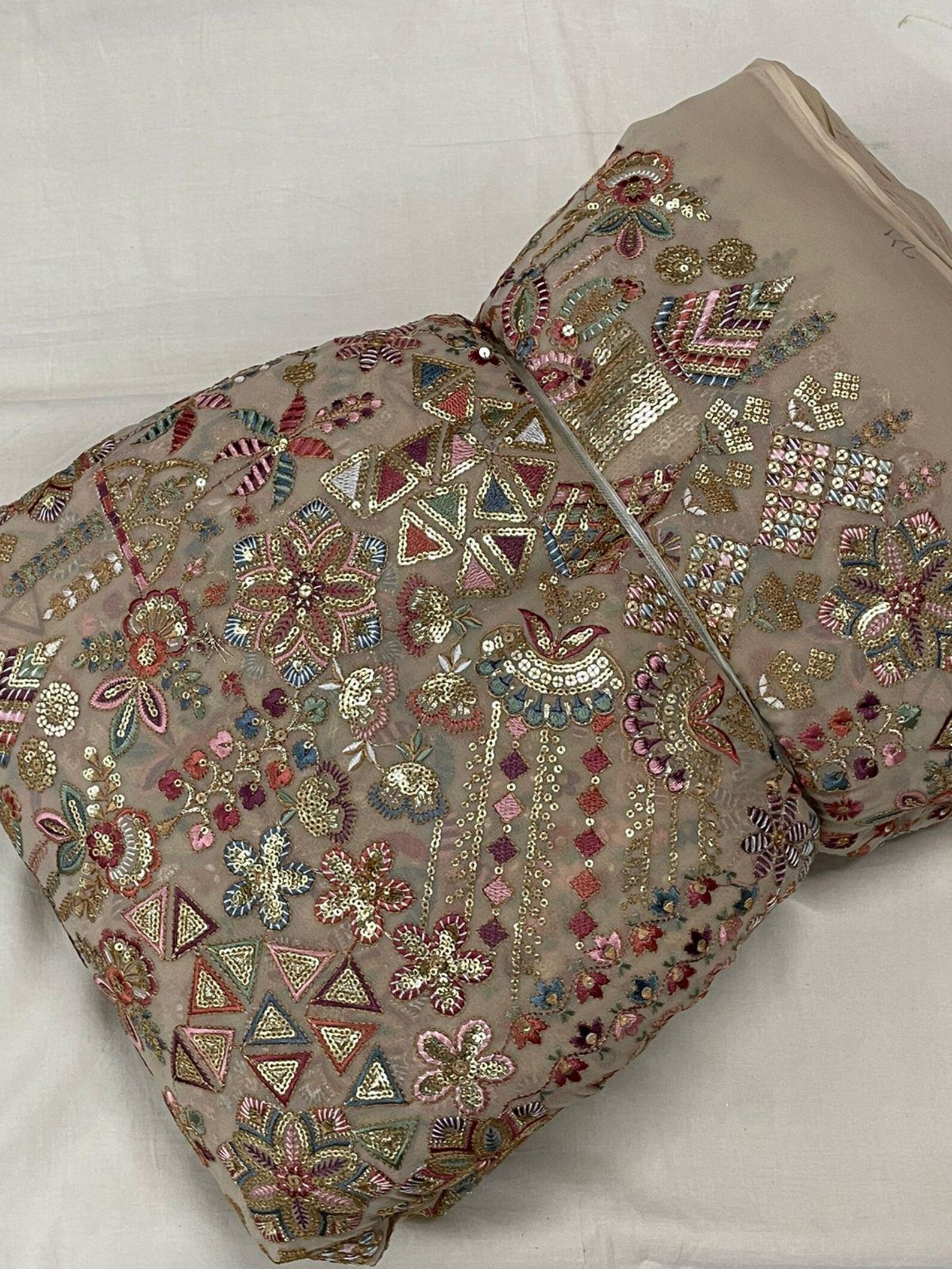 Women Georgette Heavy Embroidery Work Semi Stitch Dress material.