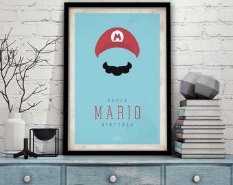 A0 A1 A4 sizes A3 Super Mario Mushroon Art Large Poster A2