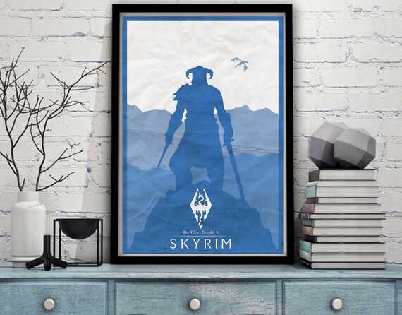 Skyrim The Elder Scrolls V Oblivion Dungeon Minimal Art Game Gaming Poster Print