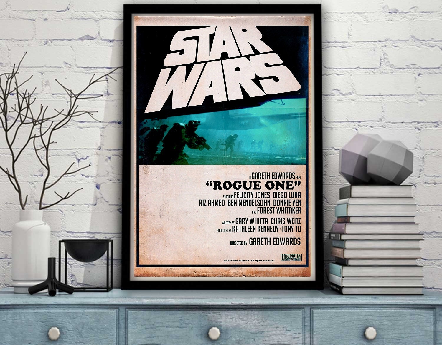 Rogue One Star Wars Story Rebel Empire Star X Wing Movie Film Alternative Poster Graphic Artwork Minimalist Minimal Retro Design