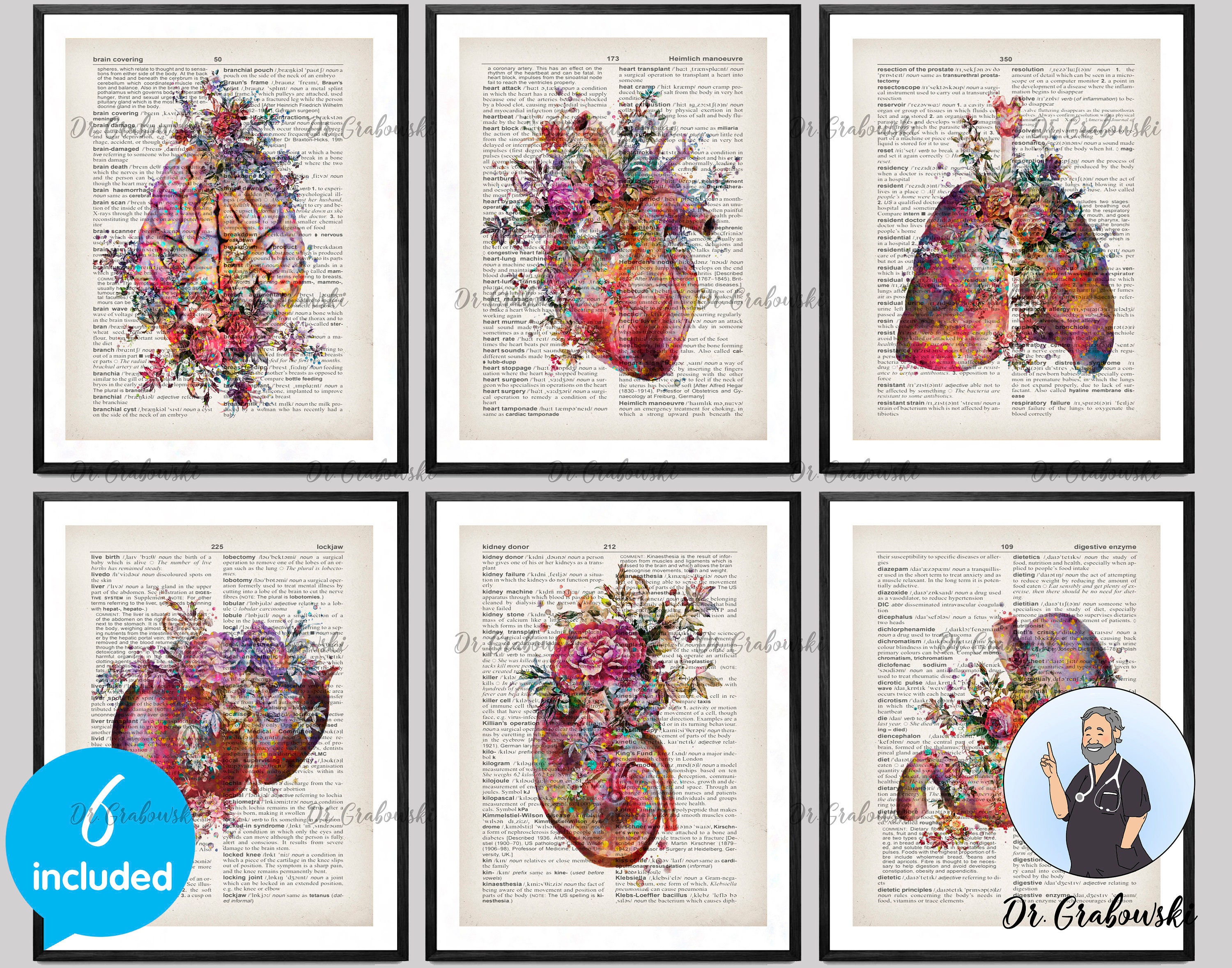 Anatomy Art Prints Medical Dictionary Poster Doctor Office | Etsy