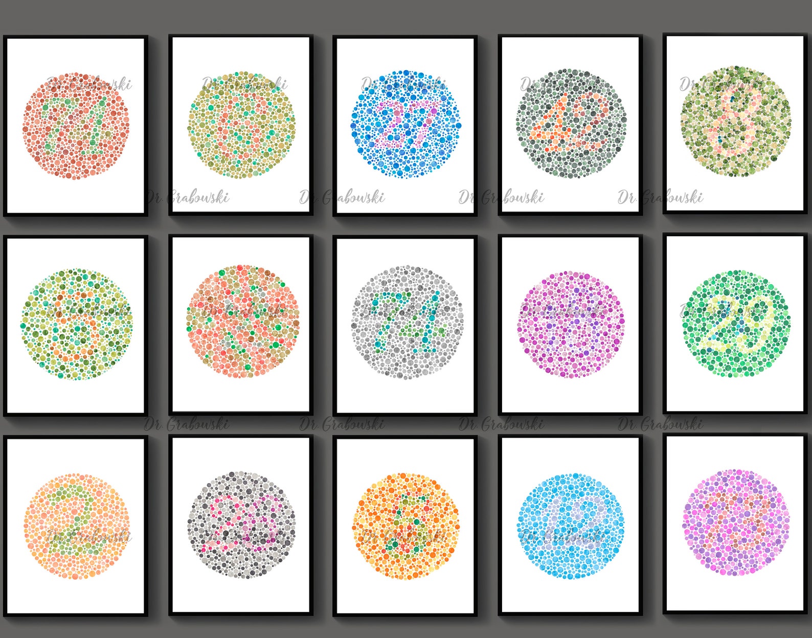 Ishihara Test for Color Blindness Color Perception Medical Etsy