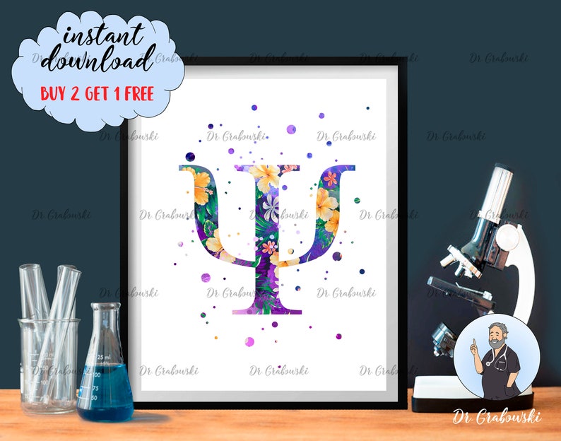 Psychology Symbol Art Psychiatry Symbol Doctor Art Clinic Wall Decor Doctor Office Gift Med Student Gift Science Art Medicine Print
