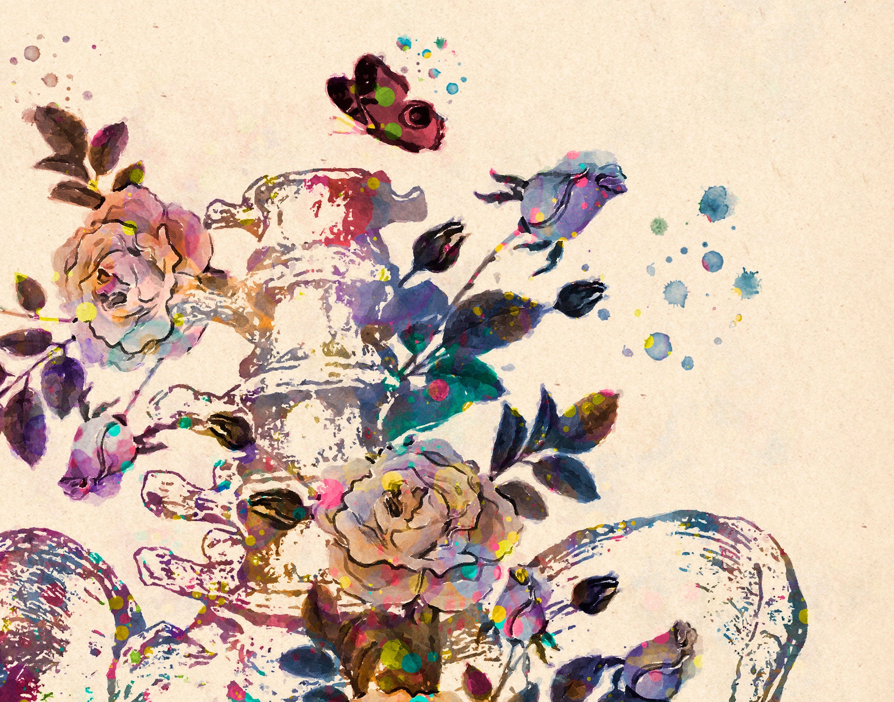 Floral Anatomy Art Prints Watercolor Medical Artwork Human Etsy