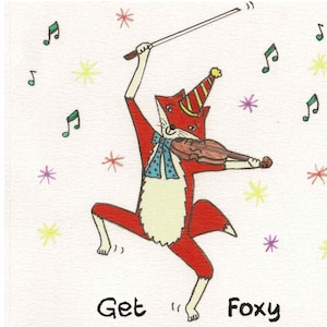 Fun Farm Animal Greetings Card - Renard musical jouant du violon