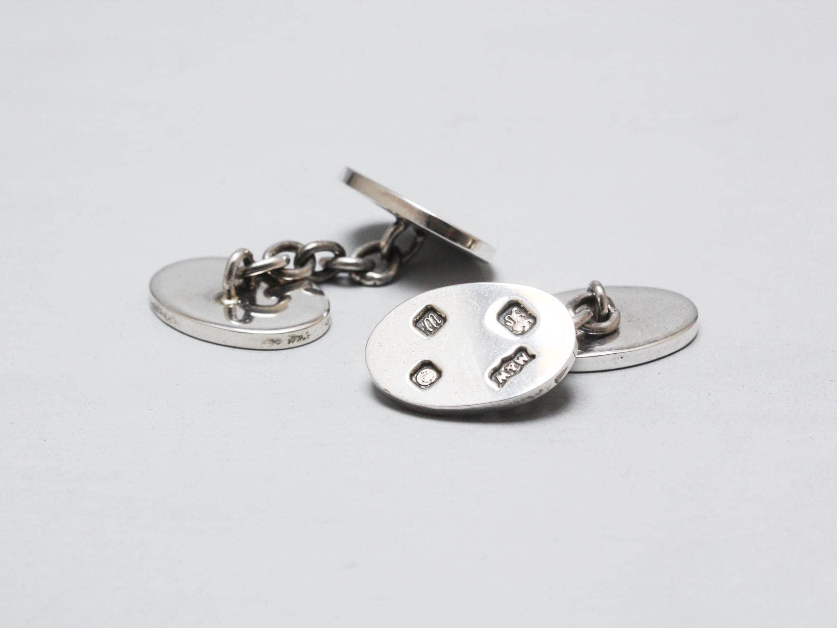Solid Silver Cufflinks Makers Marked Mappin & Webb Sheffield 1996