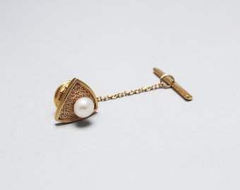 9ct Gold Pearl Tie Pin/Tack