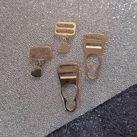 Quirky Vintage 9ct Gold Tights Suspender buckles