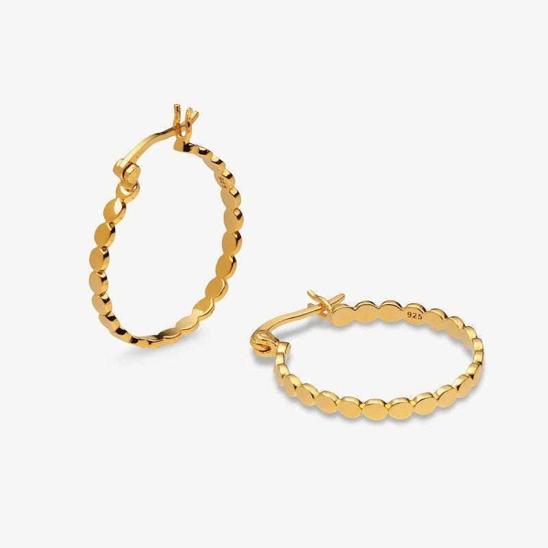 Sarah Alexander - Soleil Disc Hoop Earrings, 18ct Gold Vermeil - Etsy