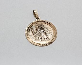 9ct Yellow Gold Saint St Christopher Pendant