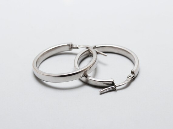 9ct White Gold Hoop Earrings