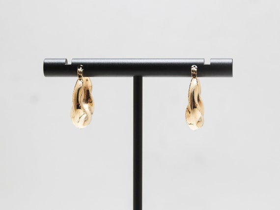 Pendientes De Aro (sleepers) De Oro Amarillo De 9 Quilates - 19 Mm De Diámetro, Diseño Retorcido, Venta Por Par