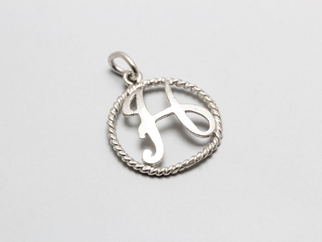 Silver Letter H Charm / Pendant Etsy