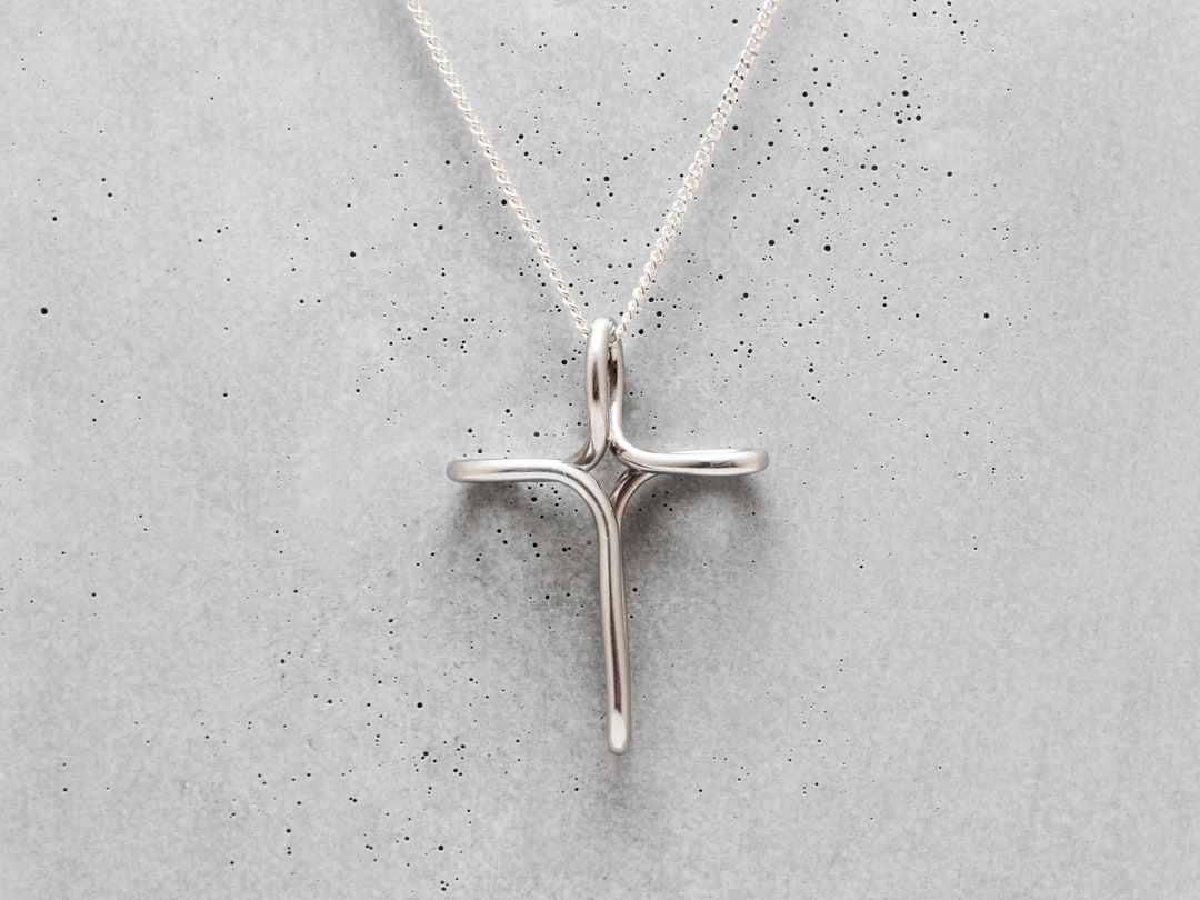 17 Extendable Silver Necklace With Silver Infinity Cross Pendant Etsy