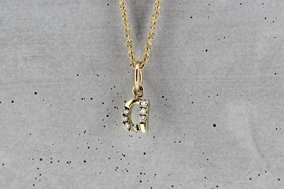 9ct Gold Diamond Initial Necklace: Lowercase Letter 'a' Pendant