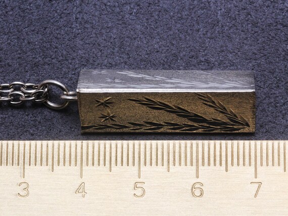 Silver Triangular Prism Pendant with Silver Chain - image 3