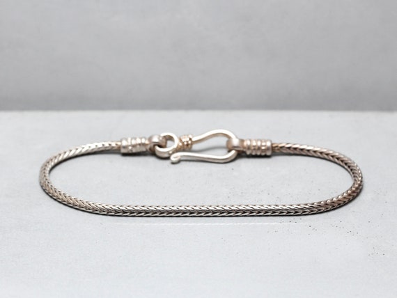 シルバーロープチェーンブレスレット - Etsy 日本