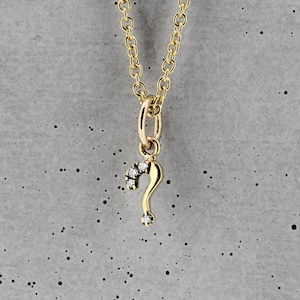 9ct Gold and Diamond Question Mark ? PENDANT ONLY