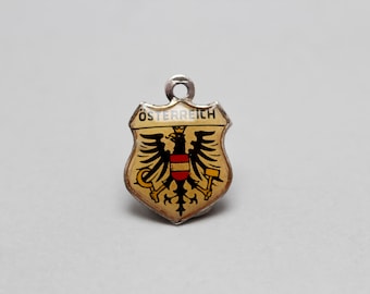 Silber Osterreich Schild Armband Charm / Halskette / Anhänger