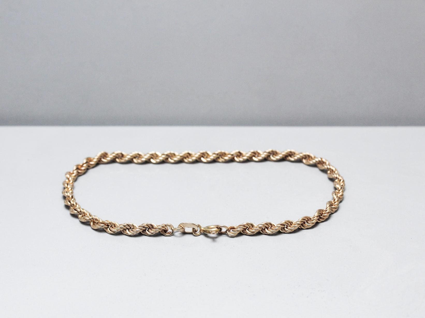 ブレスレット ロープチェーン イエローゴールド 9ct 9金イエローゴールドのツイストロープチェーン、長さ7インチ - Etsy 日本