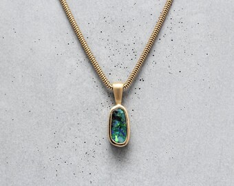 18金エメラルドペンダントネックレス - 9金チェーン - Etsy 日本